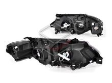 Pair Headlights Black + LED Globes For Ford Falcon FG XR6 XR8 Turbo Series 2 2011-2014