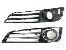 Left+Right Front Bumper Fog Light Grilles For Audi A8 D4 2011-2014
