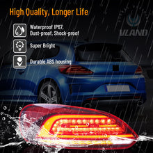 For 2009-2014 Volkswagen Scirocco MK3 Red Rear Lights W/Startup &Sequential Pair