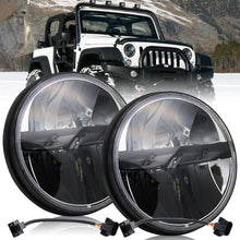 Pair 7" Inch Round Black Led Headlight For Jeep Wrangler JK LJ TJ Hi/Lo Beam