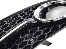 Black+Chrome Fog Light Grille Covers Left+Right Audi Q5 Non-S-Line 2009-2012