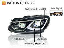 Full LED Headlights With Start-up Animation For Golf MK6 TSI TDI 2009-2013