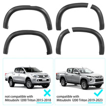 6pcs Front&Rear Matte Black Fender Flares Guard Wheel Arch for Mitsubishi Triton MQ MR 2019-2023 Double Cab
