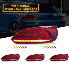 For 2009-2014 Volkswagen Scirocco MK3 Red Rear Lights W/Startup &Sequential Pair