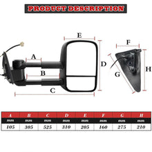 2x L+R Towing Mirrors Power Glass fit 1990-1998 Toyota Land Cruiser 80 Series Black