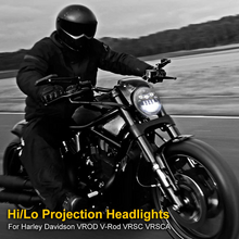 60W LED Headlight For Harley Davidson VROD VRSCA VRSC 2002-2017 HI/Low Beam Motorcycle Headlamp