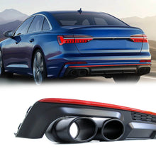Matte Black Rear Diffuser + Exhaust Tips for Audi A6 C8 S-line S6 Sport 2019-2023 di181
