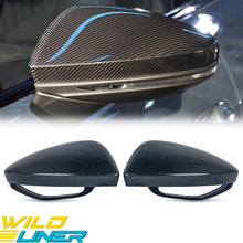 Real Carbon Fiber Mirror Caps For Audi A6 S6 RS6 A7 S7 RS7 C8 w/o Lane Assist
