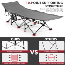 Travel Camping Cot Folding Retractable w/Removable Mattress & Carry Bag