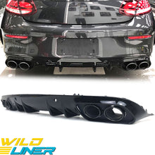 C43 AMG Style Rear Diffuser + Round Exhaust Tips For Mercedes-Benz W205 C205 C300 C43 Coupe AMG 2015-2021