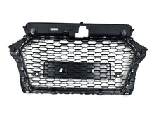RS3 Look Badgeless Hex Mesh Grille for 17–20 Audi A3 S3 8V (No Adaptive Cruise)