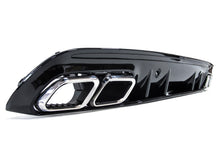 C63 Style Gloss Black Rear Diffuser + Chrome Tips For Mercedes W205 C250 C300 C43 AMG Sedan 2015-2021