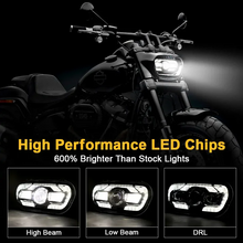 65W LED Headlight Kit For 2008-2017 Harley Davidson Dyna Fat Bob With DRL
