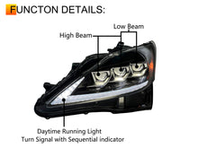 Fo Lexus IS250 IS350 2006-2013 LED Headlight Assembly DRL Signal Projector Pair