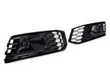 Pair Front Bumper Fog Light Grilles w/ ACC Caps Audi A4 S-Line S4 2017-2019