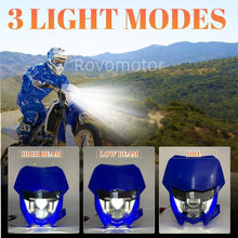 LED Headlight w/Blue Fairing For Yamaha WR450F WR250F Enduro Supermoto Dirt Bike