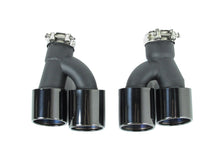 Pair For 2017-2023 BMW 5 Series G30 540i BLACK Twin Exhaust Tips Muffler Pipe