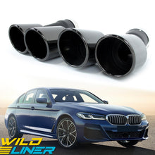 Pair For 2017-2023 BMW 5 Series G30 540i BLACK Twin Exhaust Tips Muffler Pipe