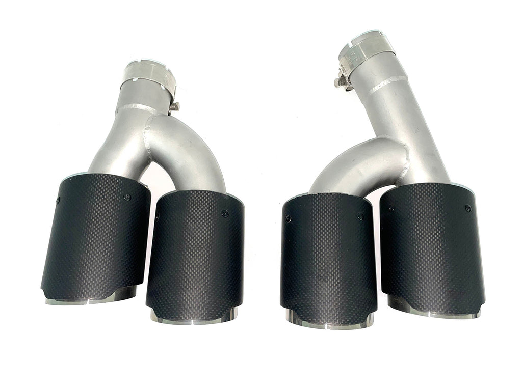 Matte Carbon Quad Exhaust Tips BMW G20 M340i 20192022