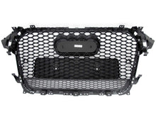 RS4 Style Honeycomb Front Grille Black + Chrome Frame For Audi A4 S4 B8.5 2013–2016