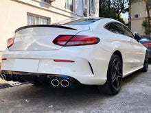 C43 AMG Style Rear Diffuser + Silver Exhaust Tips For Mercedes-Benz W205 C205 C300 C43 Coupe AMG 2015-2021