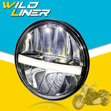 5-3/4” Round LED Headlight Hi/Lo Beam + Halo for Harley, Honda, Yamaha, Indian, Bobber