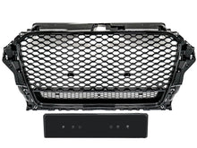RS3 Style Black Badgeless Front Grille For Audi A3 S3 8V 2014–2016