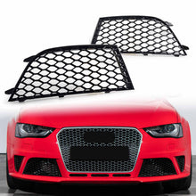 Pair Front Bumper Honeycomb Fog Light Grilles Audi RS4 2013-2015