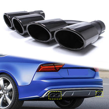 Pair 60mm Inlet Dual Exhaust Muffler Tips For Audi A4 B8 B9 A5 A6 A7 Q5
