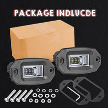 Pair 4.3" Flush Mount LED Work Light Bar Flood Driving Fog Backup Reverse Bumper 4WD