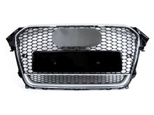 RS4 Style Honeycomb Front Grille Black + Chrome Frame For Audi A4 S4 B8.5 2013–2016