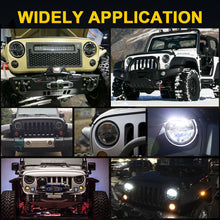 Pair 7" Inch Round Black Led Headlight For Jeep Wrangler JK LJ TJ Hi/Lo Beam
