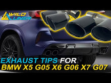 Gloss Black Exhaust Tips Replace for BMW X5 G05 X6 G06 X7 G07 40i Models
