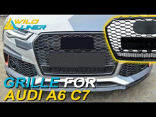 RS6 Style Honeycomb Sport Mesh Front Grille Grill For Audi A6 C7 S6 2016-2018 fg119