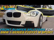 Gloss Black Front Bumper Splitter For BMW 1-Series F20/F21 M Sport 2012-2014