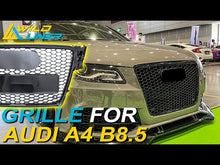 RS4 Style Honeycomb Black Front Grille For Audi A4 S4 B8 2009–2012