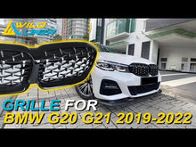 Chrome Diamond Front Kidney Grille Grill for BMW G20 G21 2019-2022 fg131