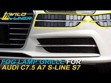 L+R Front Bumper Fog Light Grilles For Audi A7 S-Line / S7 2016-2018