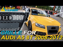 RS5 Style Honeycomb Black Front Grille For Audi A5 S5 B8 8T 2008–2012