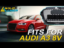 Gloss Black Mesh Honeycomb Front Grill For Audi A3 S3 8V 2013–2016 Replacement