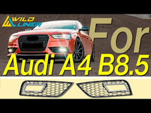 Chrome/Black Honeycomb Fog Light Grille Cover for Audi A4 B8.5 Non S-line 2013-2016 fg230