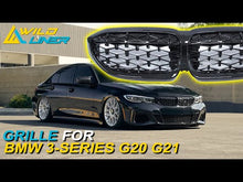Gloss Black Diamond Front Kidney Grill Grille for 2019-2022 BMW G20 330i M340i