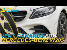 Glossy Black Front Bumper Flaps Vents Canards For Mercedes Benz W205 C43 AMG 2019-2021 pz12