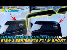 Black Front Bumper Splitter Air Vent Trim Canards for BMW 3-Series F30 F31 M-Sport 2013-2018