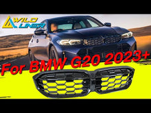 For 2023+ BMW 3-Series G20 M340i Black Diamond Front Kidney Grille Grill
