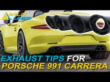 For 2013-2015 Porsche 911 Carrera 991.1 Sport Exhaust Tips Tailpipe Black/Chrome