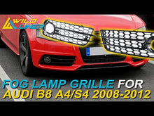 Pair Front Bumper Fog Light Grille Covers For Audi A4 S-Line / S4 2009-2012