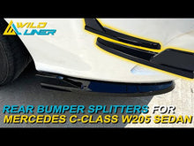 Gloss Black Rear Bumper Splitter Side Flaps For Mercedes W205 Sedan C300 C450 AMG 2015-2021
