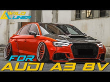 Gloss Black Mirror Cover Caps w/o Lane Assist for Audi A3 8V S3 RS3 mc50