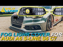 All Black Fog Light Grille Covers Left+Right Audi A6 C7 S-Line S6 2012-2015